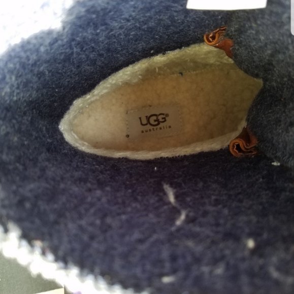 Ugg Wynton Brown Navy Waterproof Laceup Leather Boots 9.5 - Picture 6 of 8